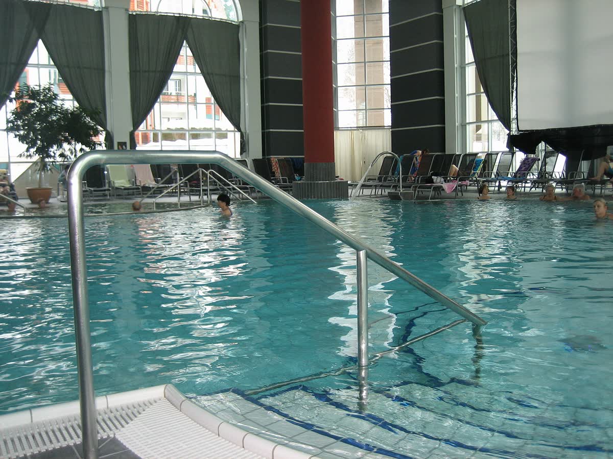 Leukerbad Thermal Baths hot spring in Switzerland